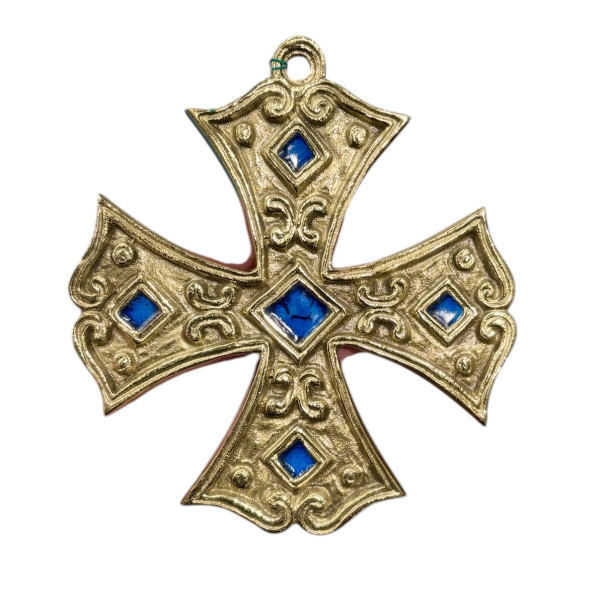 Croce medievale in bronzo smaltato