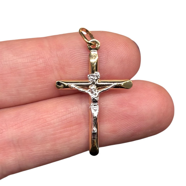 Traditional golden silver crucifix