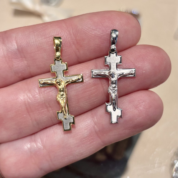 Shaped Orthodox Cross Pendant