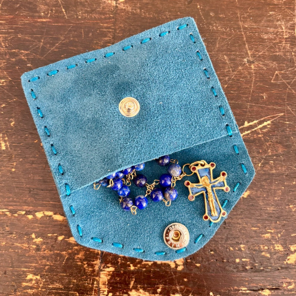 Leather rosary pouch