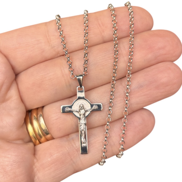 Large Saint Benedict Cross Necklace