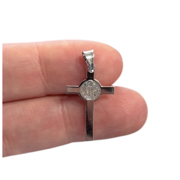 Cross of Saint Benedict in silver