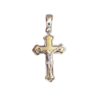 Two-tone trilobed crucifix 2