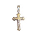 Two-tone trilobed crucifix