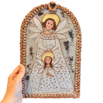 Heart angel with dark brown...