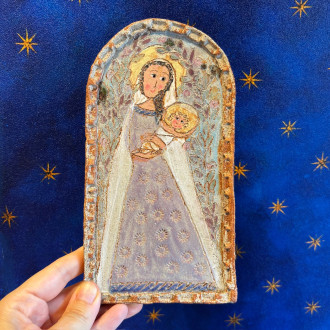 Madonna con bambino in gres 2