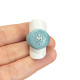 Signet ring with monogram and miraculous medal in blue resin