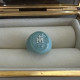 Signet ring with monogram and miraculous medal in blue resin