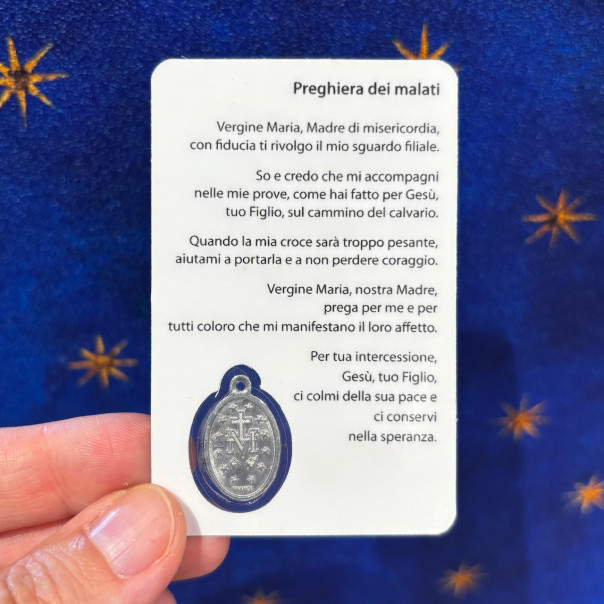 miraculous medal prayer card for the sick