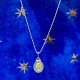 Choker necklace in 925 gold-plated silver with Miraculous Medal in 925 gold-plated silver with set blue zirconia.