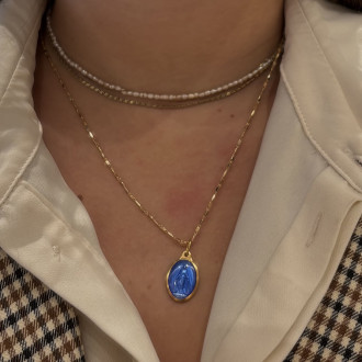 925 silver necklace with blessed enameled miraculous medal 2