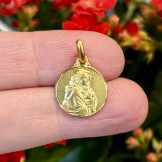 Medaglia Madonna del buon riposo oro 18 carati