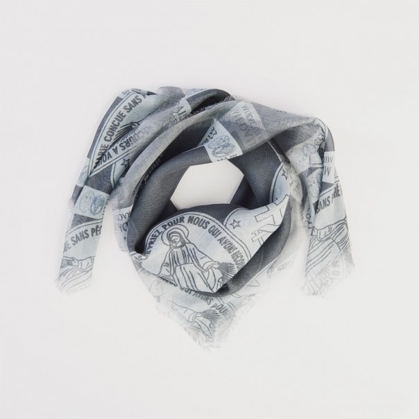 Eight-medal gray petit scarf