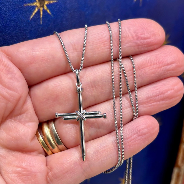Croce tre chiodi con catena cm 60...