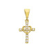 Croce con cuore oro 18 carati  zirconi