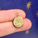 Scapular medal of Carmel in gold pleated silver