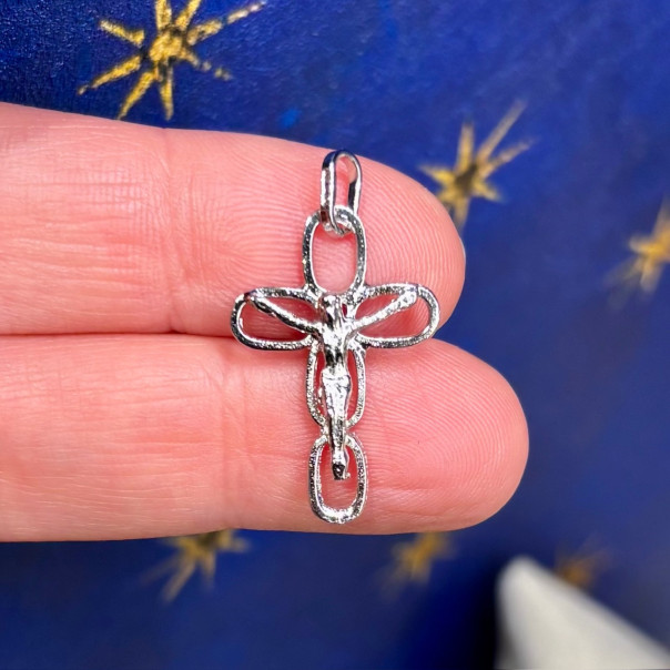 Croce con Cristo ciondolo ovali