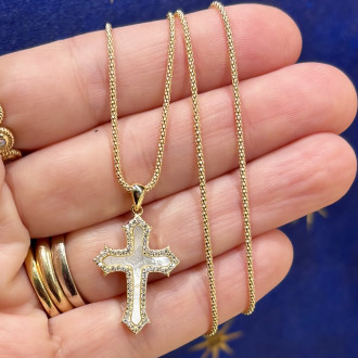Collana Croce madreperla e...