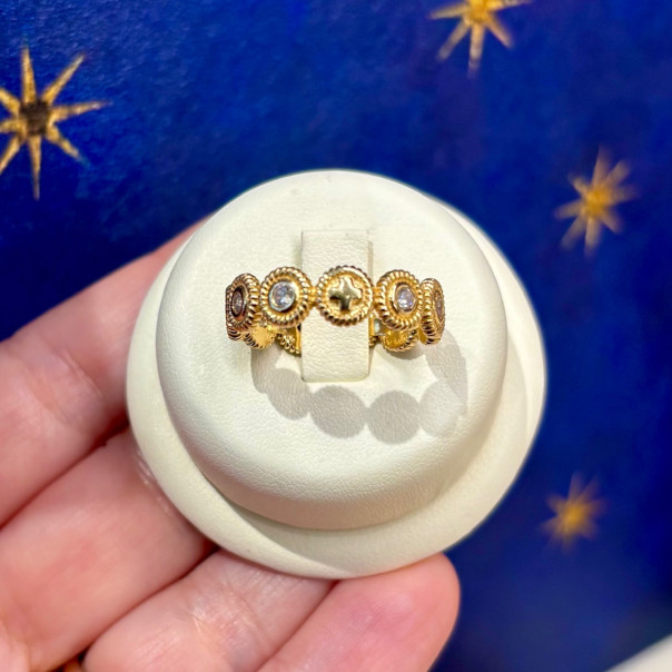 Anello rosario zirconi