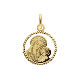 Madonna and Child medal in 18-karat gold, diameter 15 mm. 2