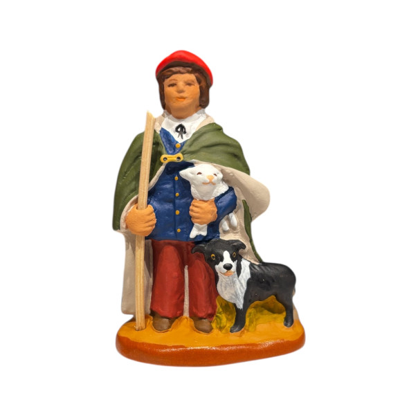 Pastore con cane e pecora Santons cm 6