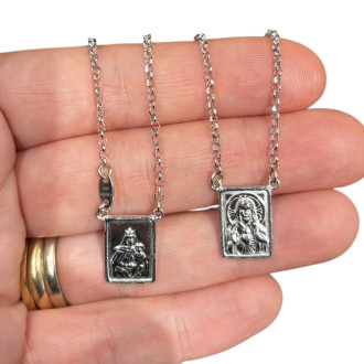 Solid silver scapular chain