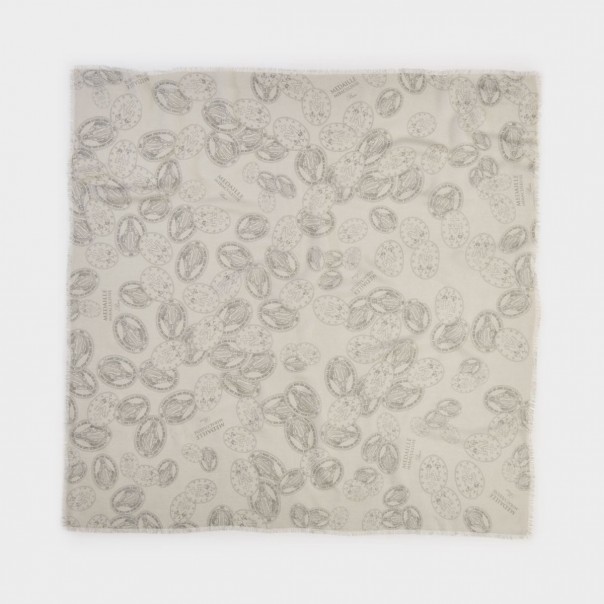 Scarf with a thousand miraculous medals print beige