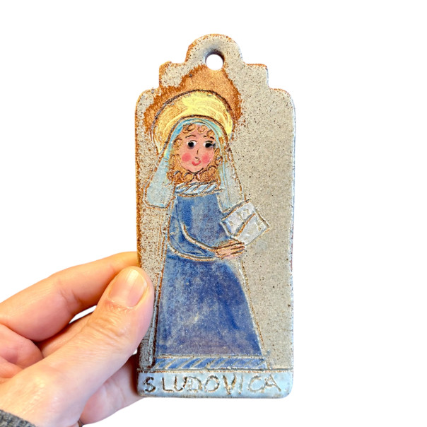 Saint Ludovica - Holy Card in Stoneware