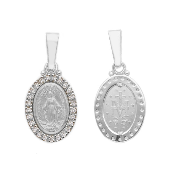 Medaglia Miracolosa argento zirconi