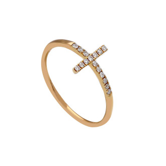 18K Gold and Diamond Cross...