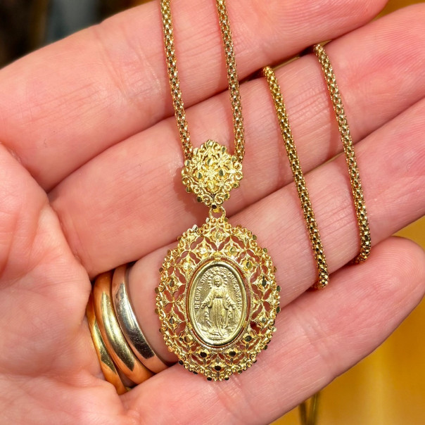 Collana Medaglia Miracolosa pizzo
