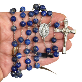 Silver and lapis lazuli rosary
