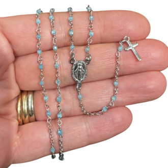 Tumbled blue neck rosary