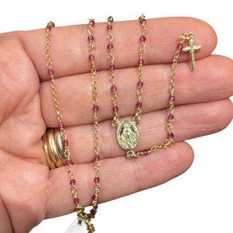 Pink lux neck rosary