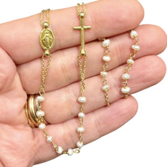Gold-plated silver rosary...
