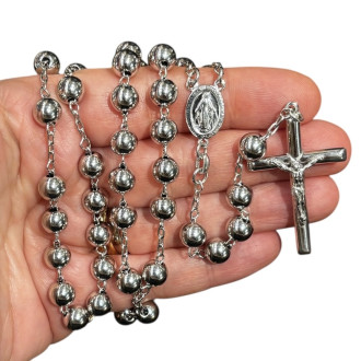 Silver rosary worked