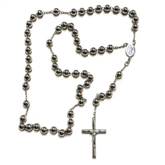 Large handcrafted silver rosary 2