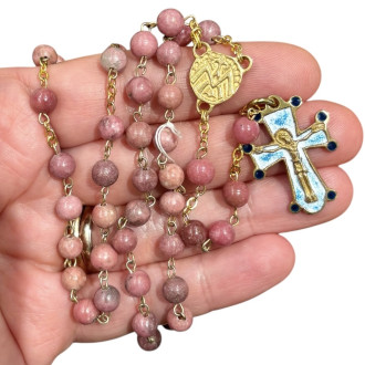 Rosary in gilded bronze and...