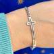 Groumette long cross bracelet