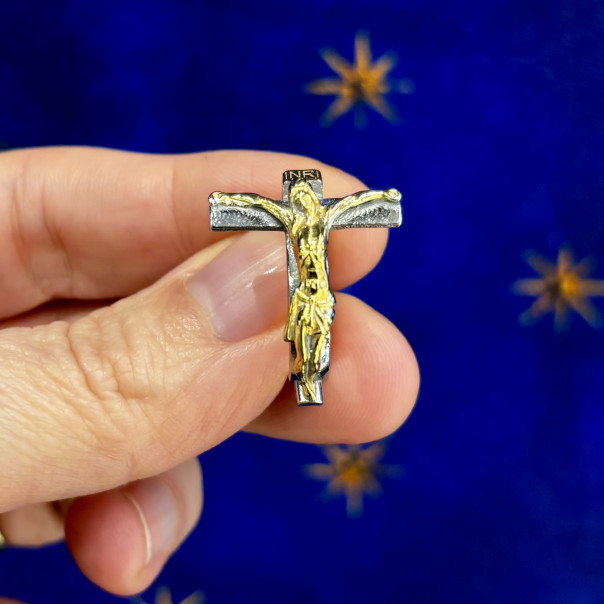 Silver crucifix ring