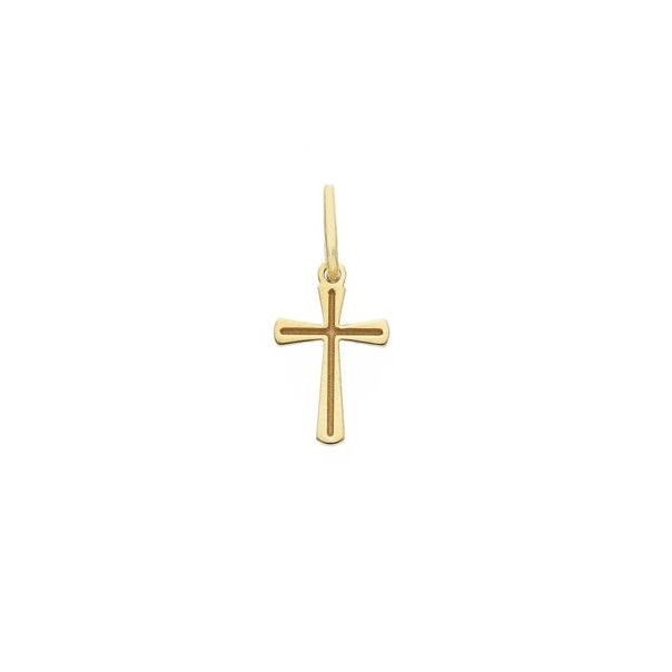 Croce in oro 18 carati Incisa piccola