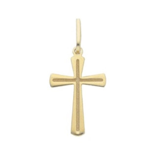 Large Engraved 18K Gold Cross