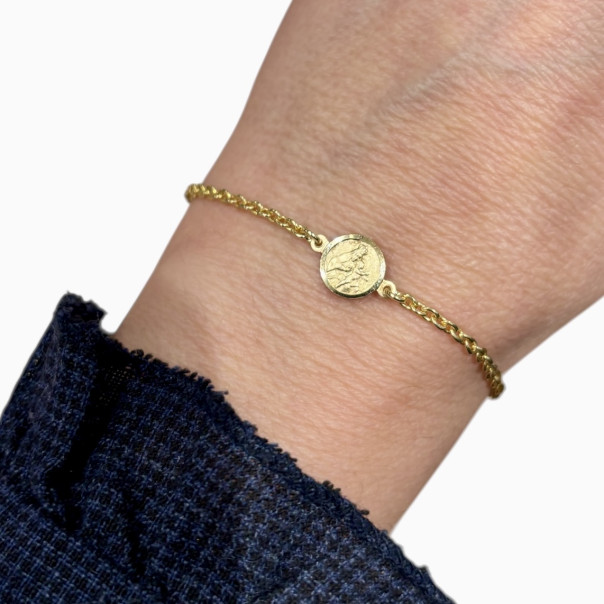 Scapular bracelet in gilded silver