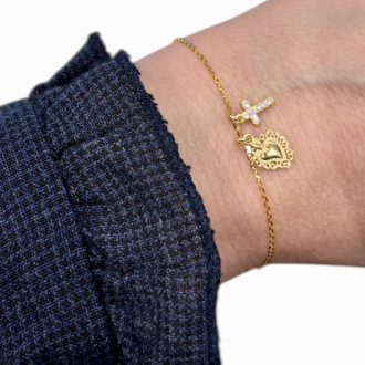 Bracelet 1673 Sacred Heart and Cross 2