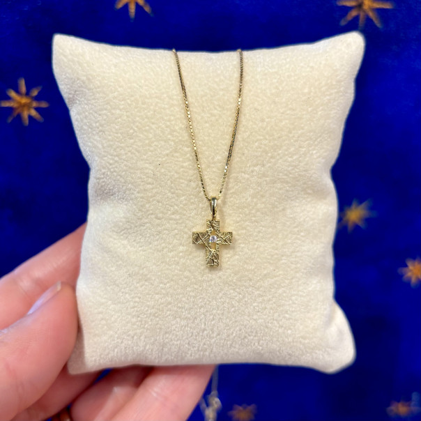 Collana la crepa e la luce in argento dorato