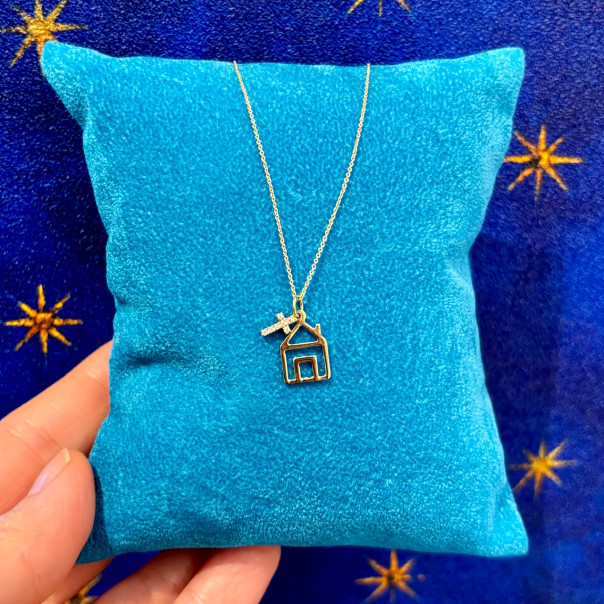 Collana Casa vivente in oro e diamanti