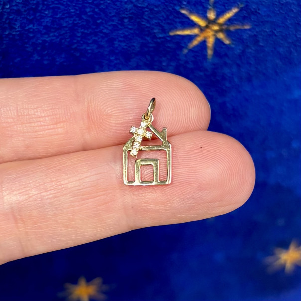 Pendente Casa vivente in oro e diamanti