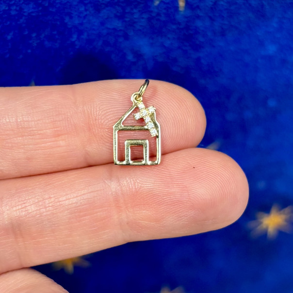 Pendente Casa vivente in oro e diamanti