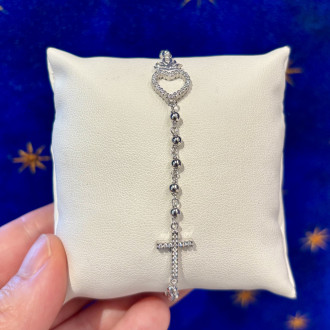 Sacred Heart and Cross Bracelet