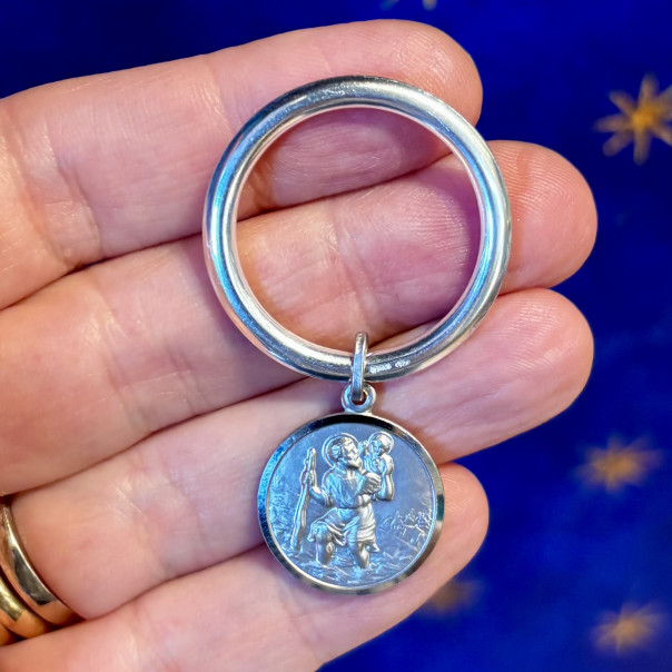 Portachiavi in argento San Cristoforo